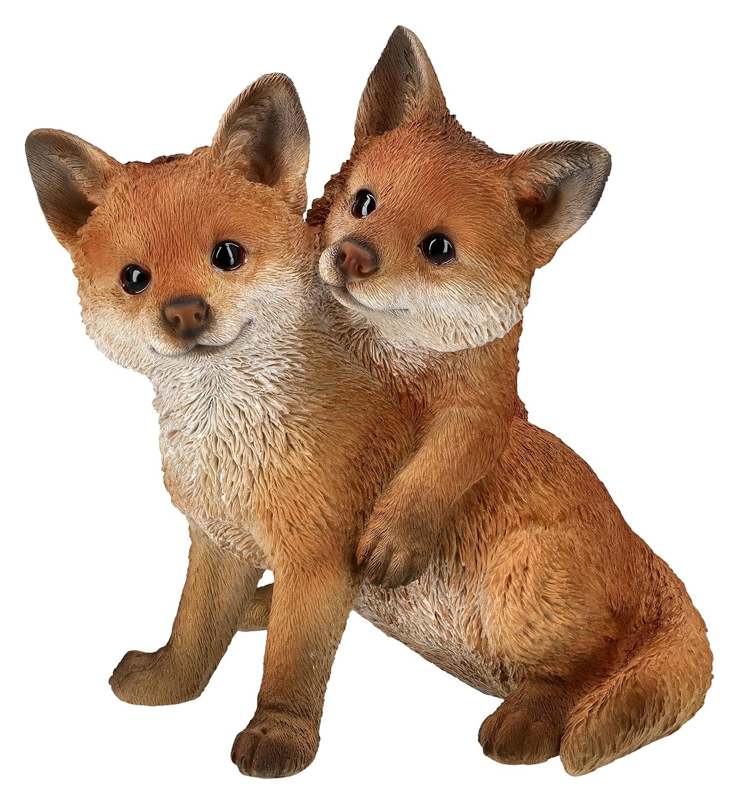 Pacific Trading Giftware Baby Foxes Figurine, 8.46-inch Height, Tabletop Decoration