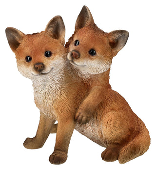 Pacific Trading Giftware Baby Foxes Figurine, 8.46-inch Height, Tabletop Decoration