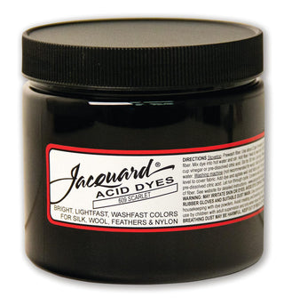 Jacquard Acid Dye for Wool, Silk and Other Protein Fibers, 8 Ounce Jar, Concentrated Powder, Scarlet 609