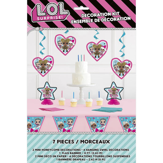 Unique Industries Unique Party 23787 LOL Surprise Party Decoration Kit, Set of 7, Multicolour