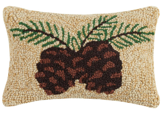 Peking Handicraft Pine Cone, 8x12 Hook Pillow