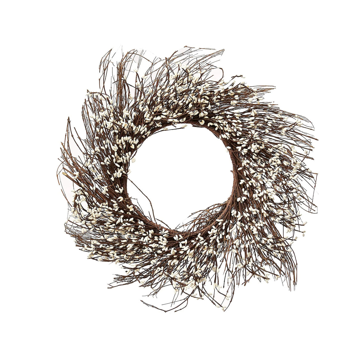 CWI Gifts Pip Twig Wreath Rings - 22 inch - Wreath Decor for Front Door and Candle Decorating - Ivory