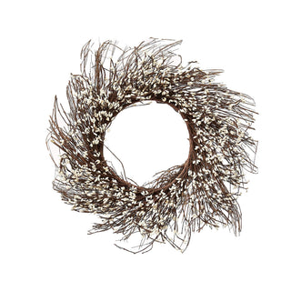 CWI Gifts Pip Twig Wreath Rings - 22 inch - Wreath Decor for Front Door and Candle Decorating - Ivory