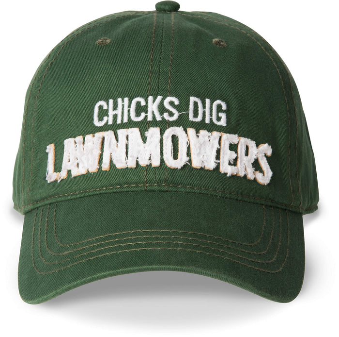Pavilion Gift Company Chicks Dig Lawn Mowers Adjustable Snap Back Baseball Hat, Green
