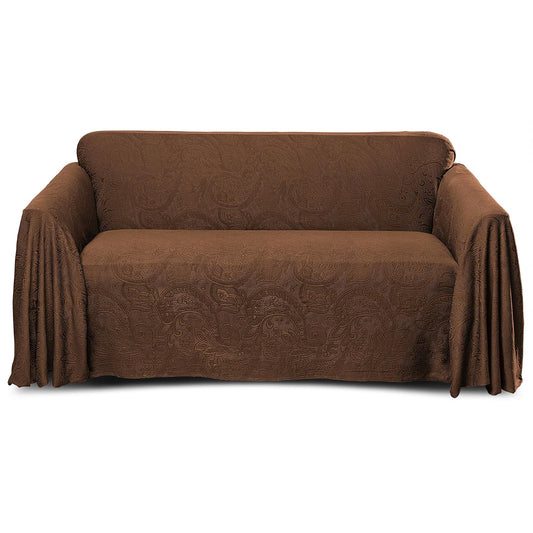 Belle Maison Stylemaster Alexandria Furniture Throw, Large Sofa, Chocolate