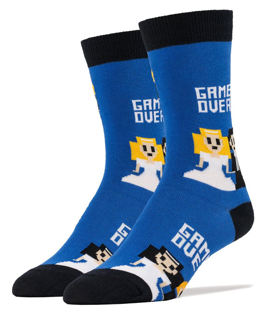 Oooh Yeah Socks Men's Crew Funny Novelty Socks Game Over