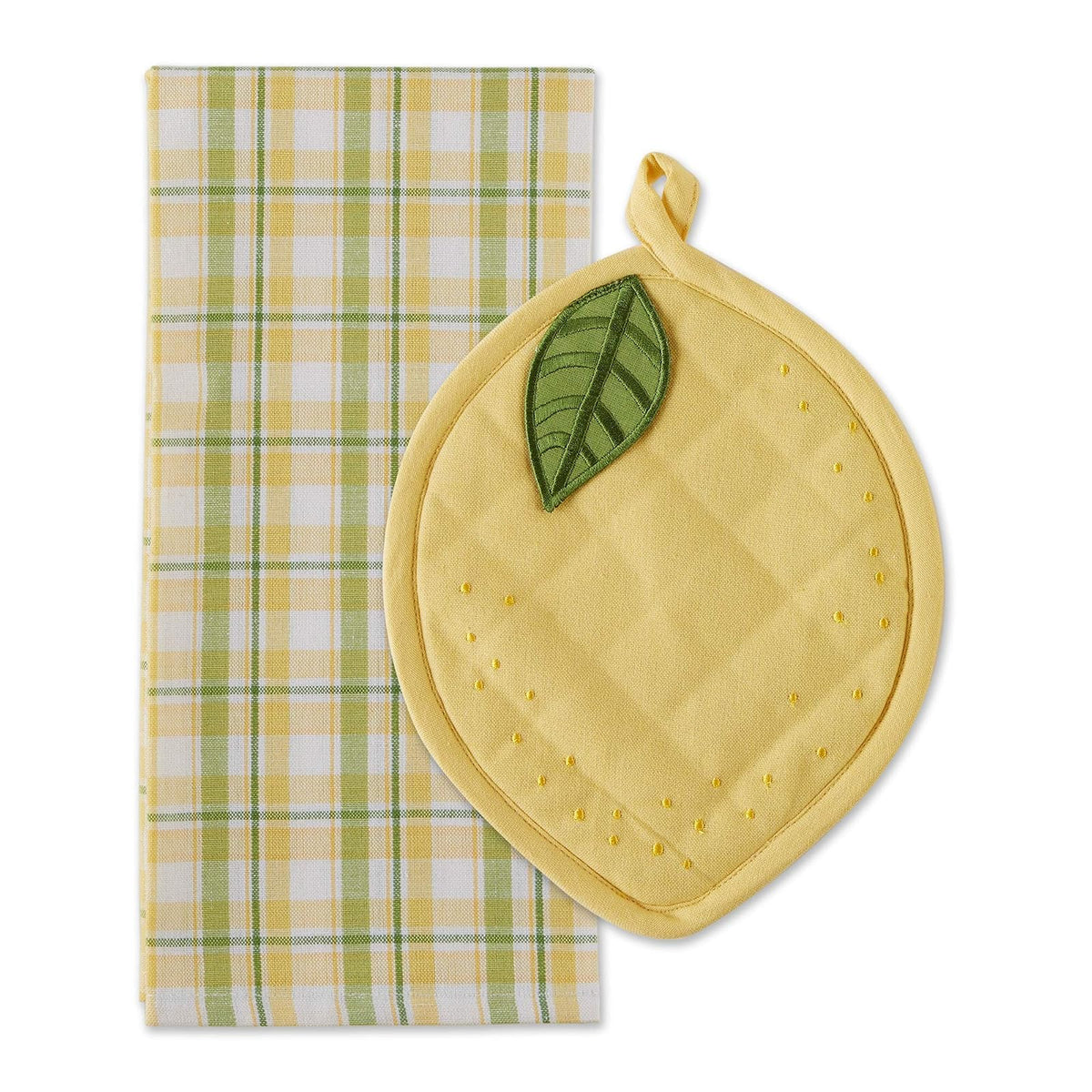 DII Pot Holder, DT 18x28"/PH 10x8", Lemon Plaid