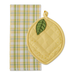 DII Pot Holder, DT 18x28"/PH 10x8", Lemon Plaid