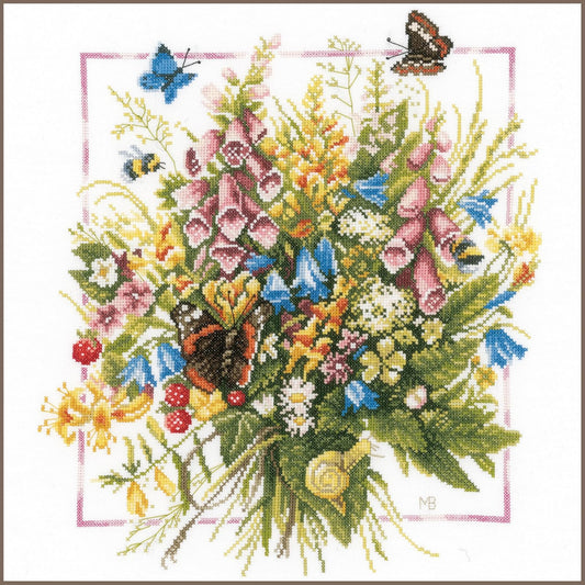 Vervaco Lanarte Counted Cross Stitch Kit: Summer Bouquet (Aida,W)