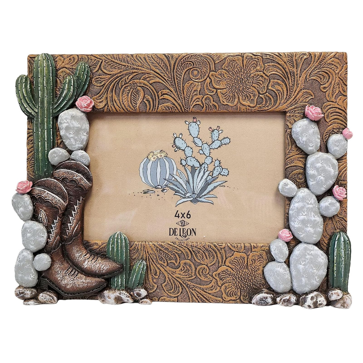 De Leon Collections Picture Frame, 6 x 4 Inch, Brown/Green