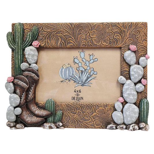 De Leon Collections Picture Frame, 6 x 4 Inch, Brown/Green