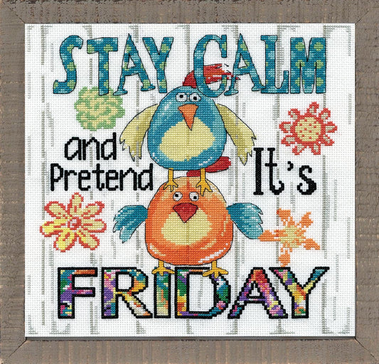 Design Works Crafts, 10" x 10" Counted Cross Stitch Kit, Stay Calm