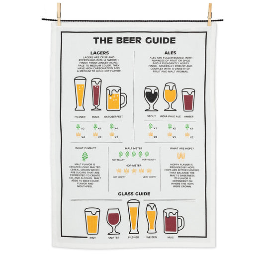 Abbott Collection Beer Guide Tea Towel-20x28 L, 20x28 inches long, multi colour