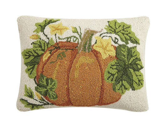 Peking Handicraft 31ML436C20OB Fall Pumpkin Hook Pillow, 20-inch Length, Cotton and Wool