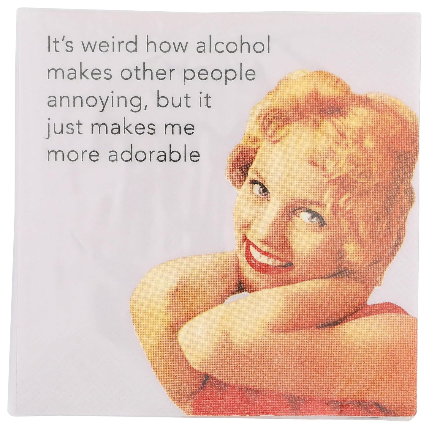 Design Design 624-10195 Makes Me More Adorable Beverage Napkin, Multicolor