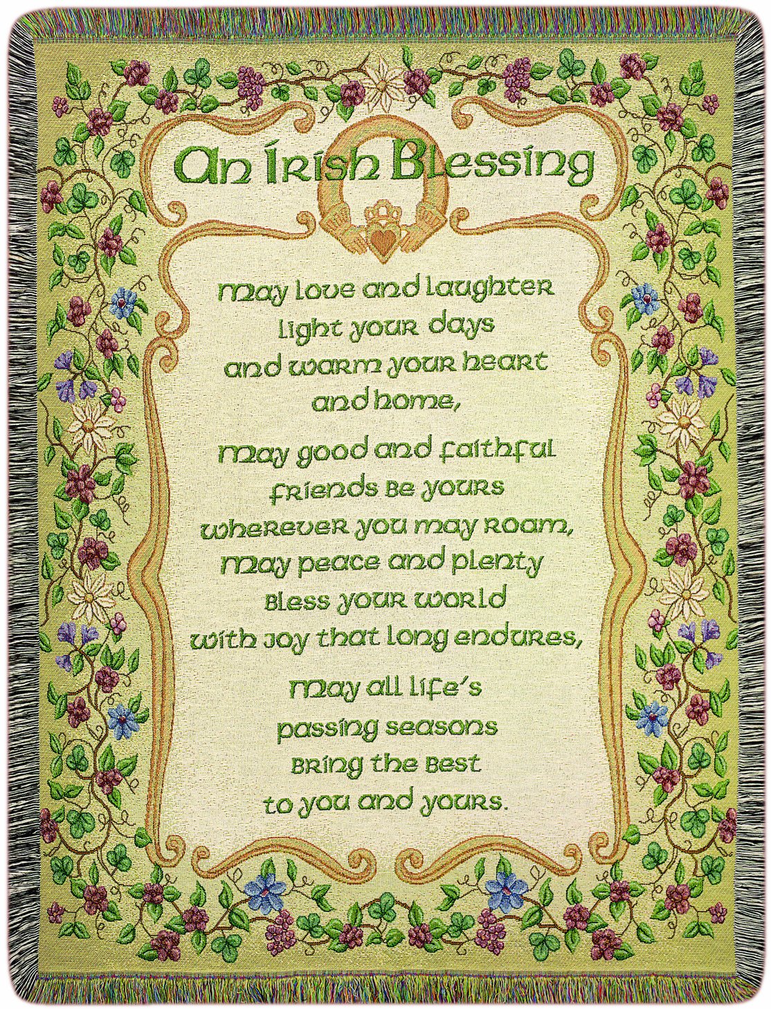 Manual Irish Collection 51 X 68-Inch Tapestry Throw Peace and Plenty Irish Blessing