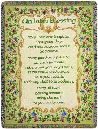 Manual Irish Collection 51 X 68-Inch Tapestry Throw Peace and Plenty Irish Blessing
