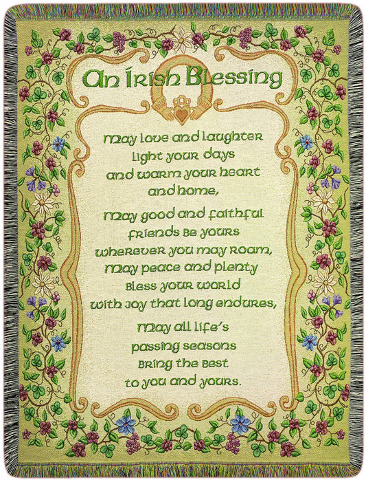 Manual Irish Collection 51 X 68-Inch Tapestry Throw Peace and Plenty Irish Blessing