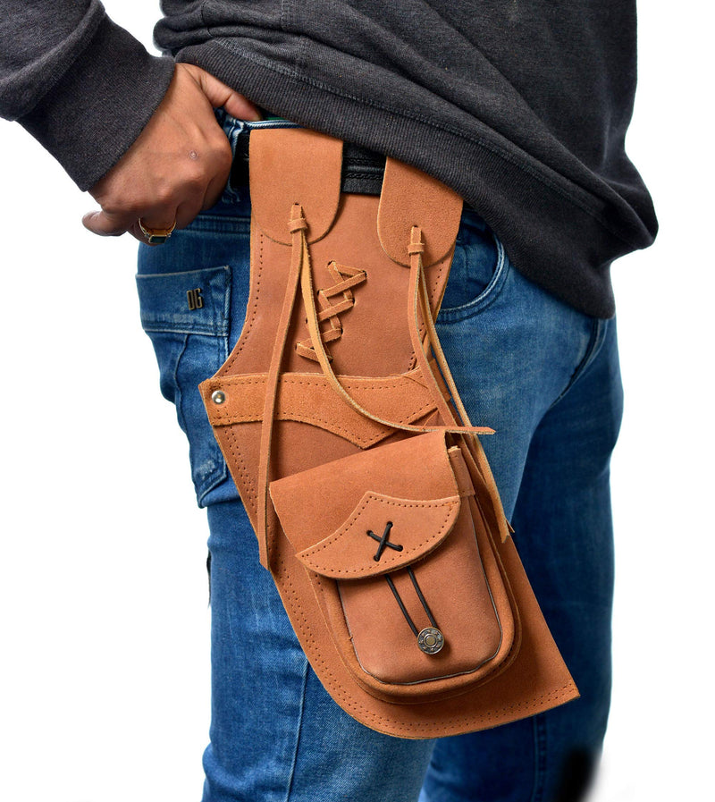 UNIVERSE ARCHERY Arrow Hip Quiver | Genuine Suede Leather Arrow Holder | Traditional H-Grade Handmade Quiver for Hunting & Archery Sports | Lightweight & Comfortable | Brown Color (39cm/15.50 Inches)
