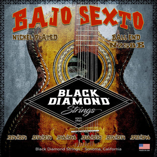 Black Diamond Strings® N258B Bajo Sexto Nickel (Ball) 024/.024 | .034/.034 | .046/.046 | .030/.056 | .074/.034 | 092 .046