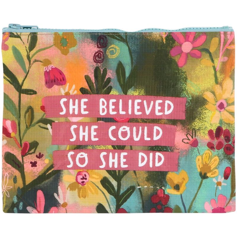 Primitives by Kathy 113896 She Believed She Could So She Did Zipper Pouch, Multicolor