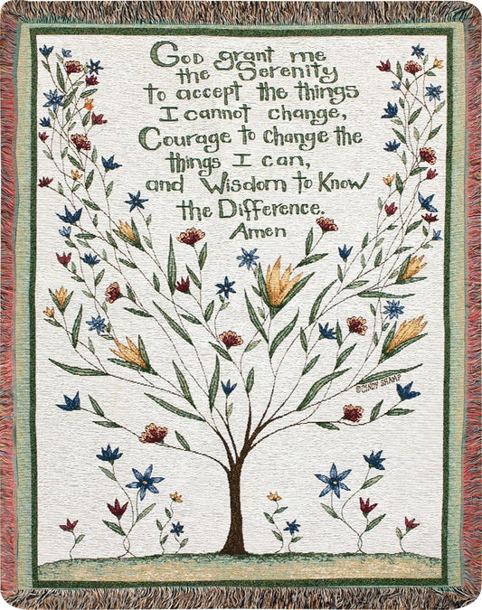 Manual Inspirational Collection 50 x 60-Inch Tapestry Throw Serenity Prayer