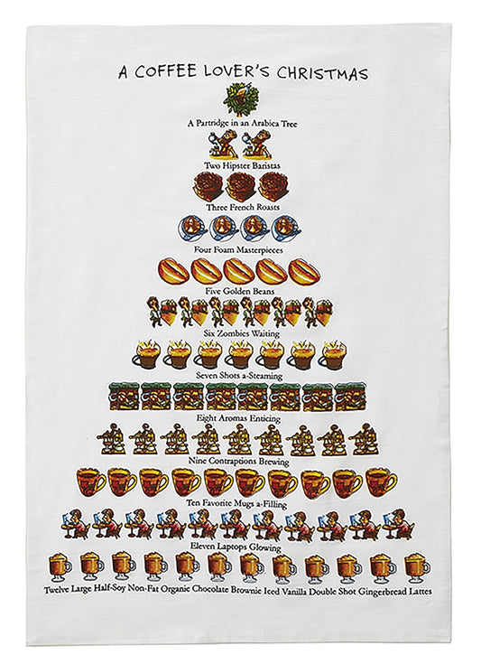 Peking Handicraft Mistletoe & Co. A Coffee Lover's Christmas Kitchen Towel, 18" x 26"