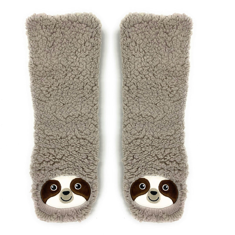ooohyeah Women’s Slipper Socks, Llama, Unicorn, Penguin, Pig, Bunny, Kitty, Super Warm Cozy Soft Pet Animal Sherpa Slippers (Sloth Time)