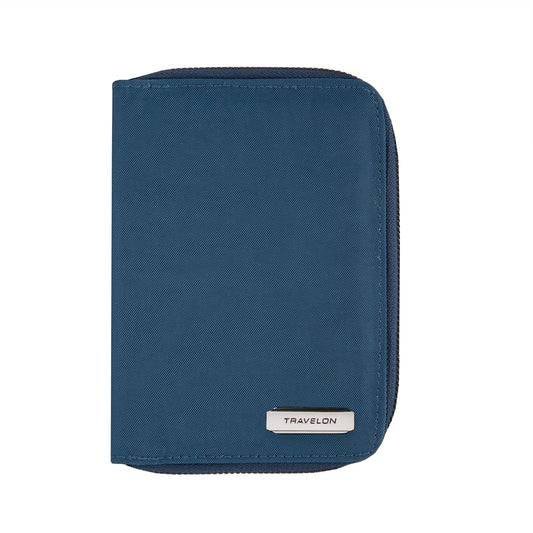 Travelon RFID Blocking Passport Zip Wallet, Ocean