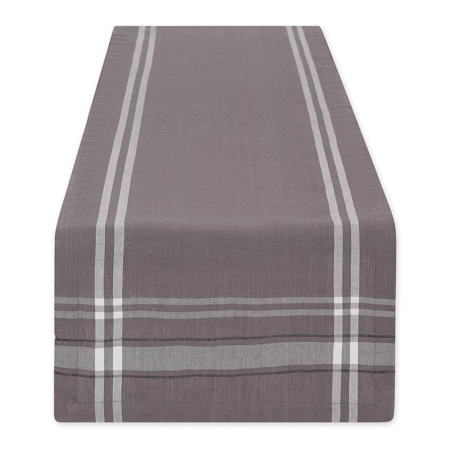 DII Design Kitchen Essentials Everyday French Stripe Tabletop Collection, Table Runner, 14x72, Gray Chambray