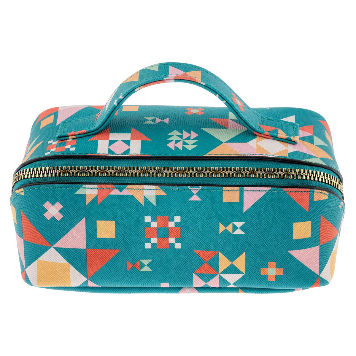 Karma Cosmetic Case, 7"L x 3"W x 3"H, Quilt Blocks