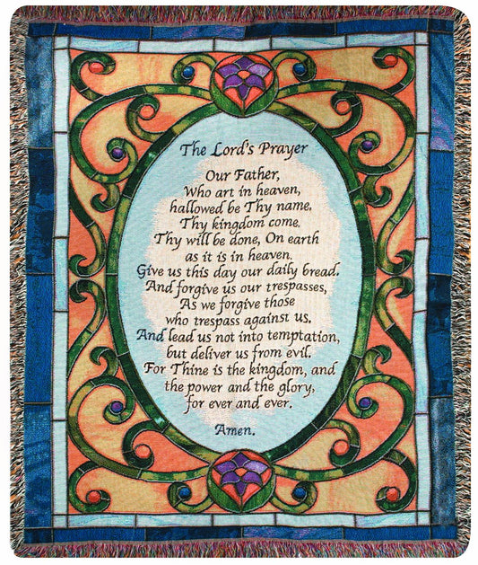 Manual Inspirational Collection 50 x 60-Inch Tapestry Throw, The Lords Prayer