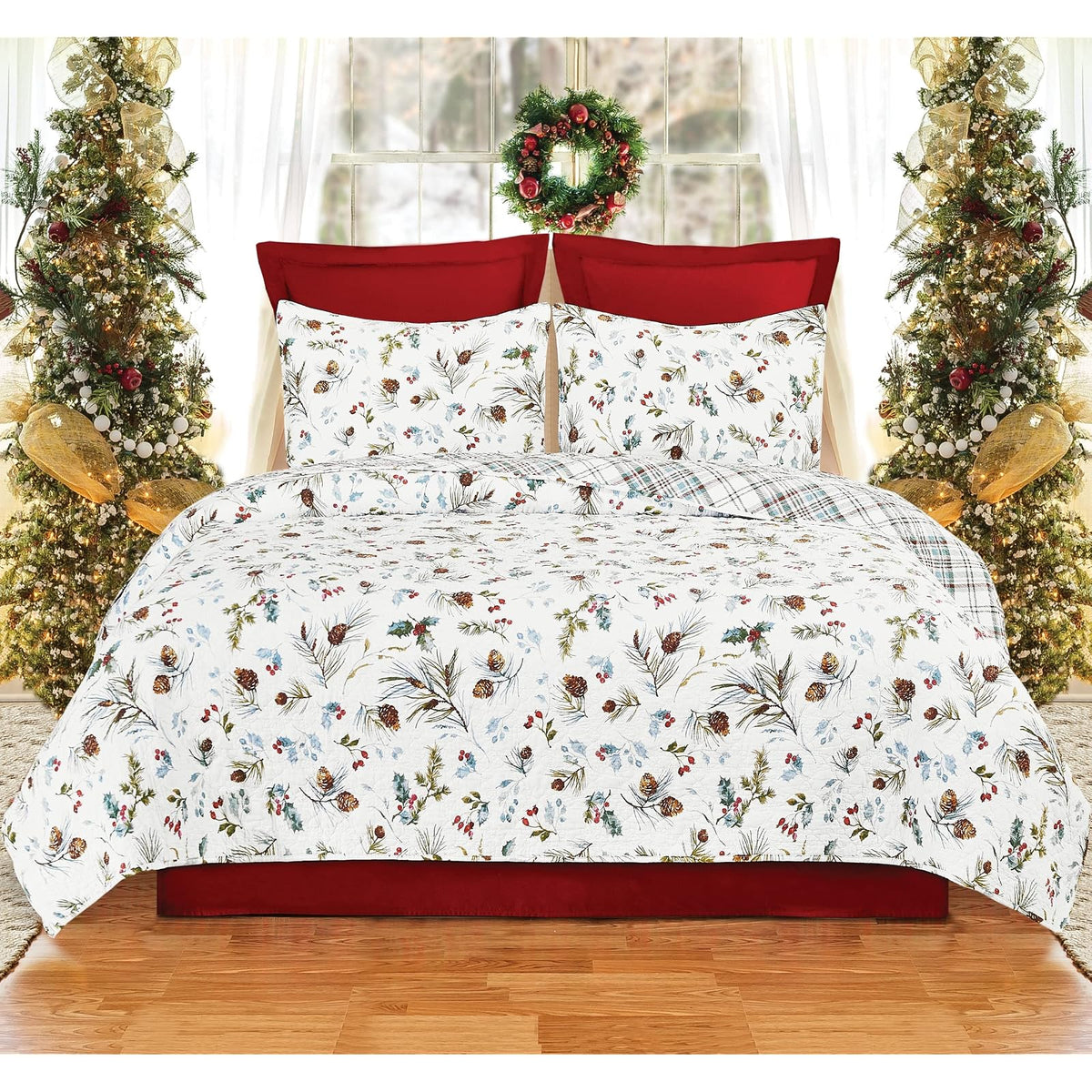 C&F Home Bedding Set, King 3 Piece Set, White