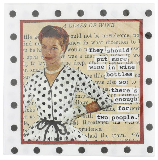 Design Design 624-10066 More Wine For Two People Beverage Napkin, Multicolor