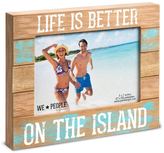 Pavilion Gift Company Pavilion Island-5x7 Inch Life is Better On The Island Picture Frame, 5x7, Brown