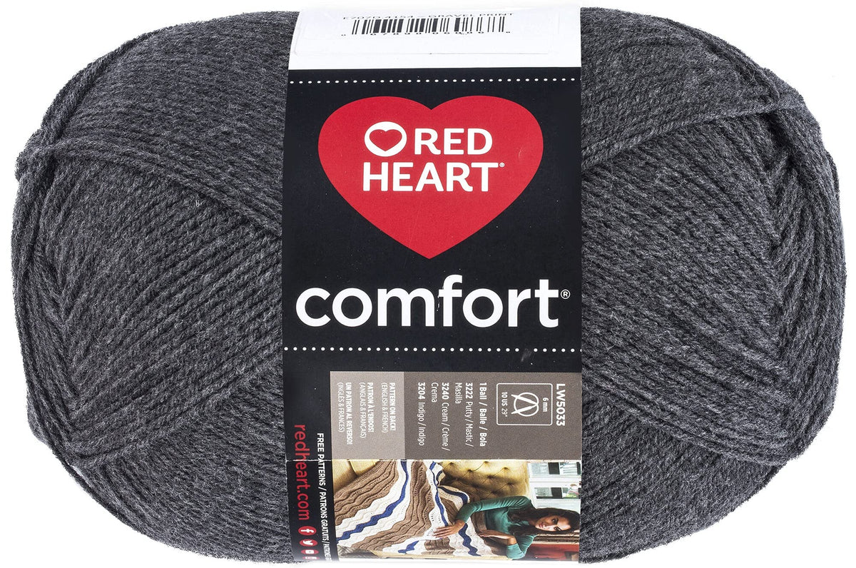 Red Heart Yarn, 4 (Medium), Charcoal