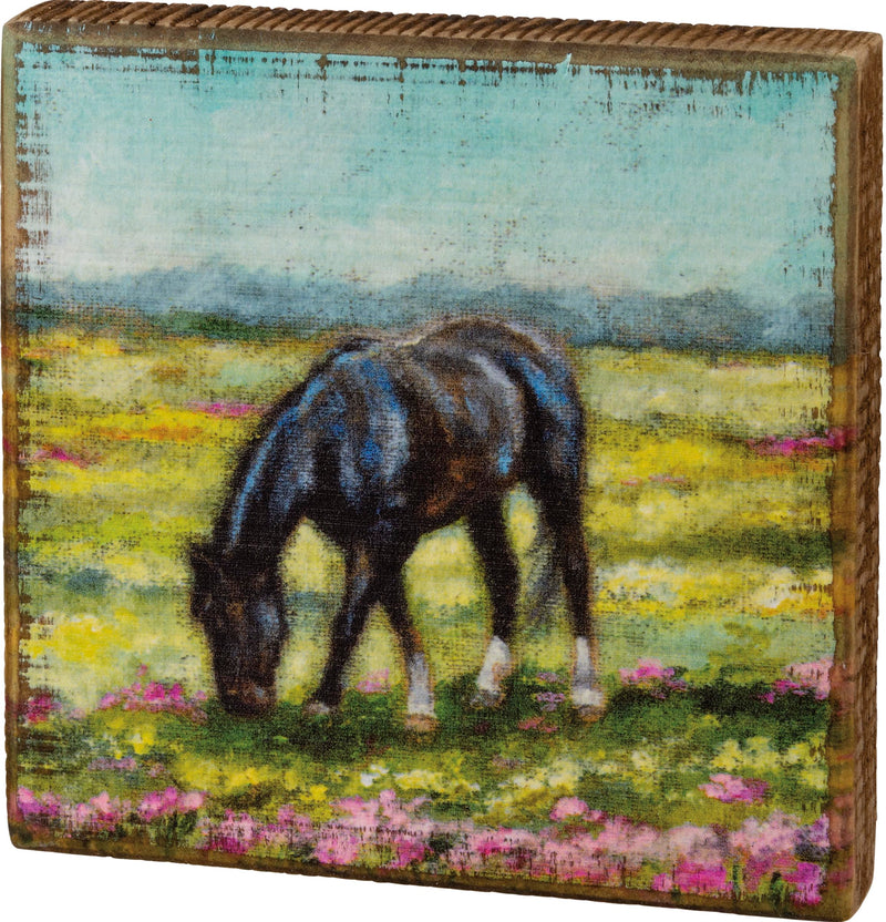 Primitives by Kathy 109169 Wooden Box Sign (Horse)