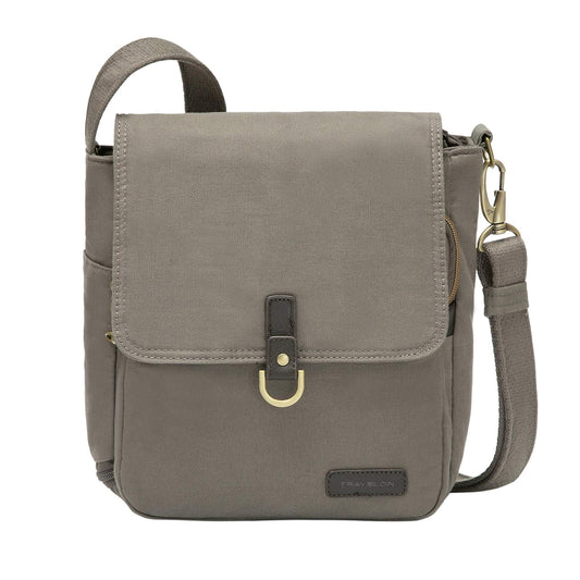 Travelon Crossbody Anti-Theft Courier Tour Bag, Stone Gray, One Size