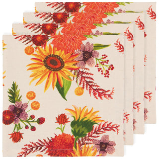 Now Designs Cloth Napkin, 18" x 18" (Set of 4), Sunflower Splendor
