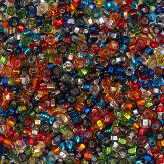John Bead Craft Bead, 8/0 (3mm), Silver Lined Multi Mix