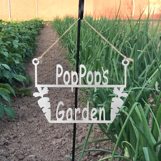 ROCC RUSTED ORANGE CRAFTWORKS CO. Decorative Signage, Pop Pop's Garden Hanger, S
