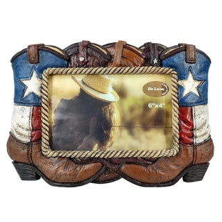 LL Home Picture Frame, 9" X 6.5", Brown/Red/White/Blue