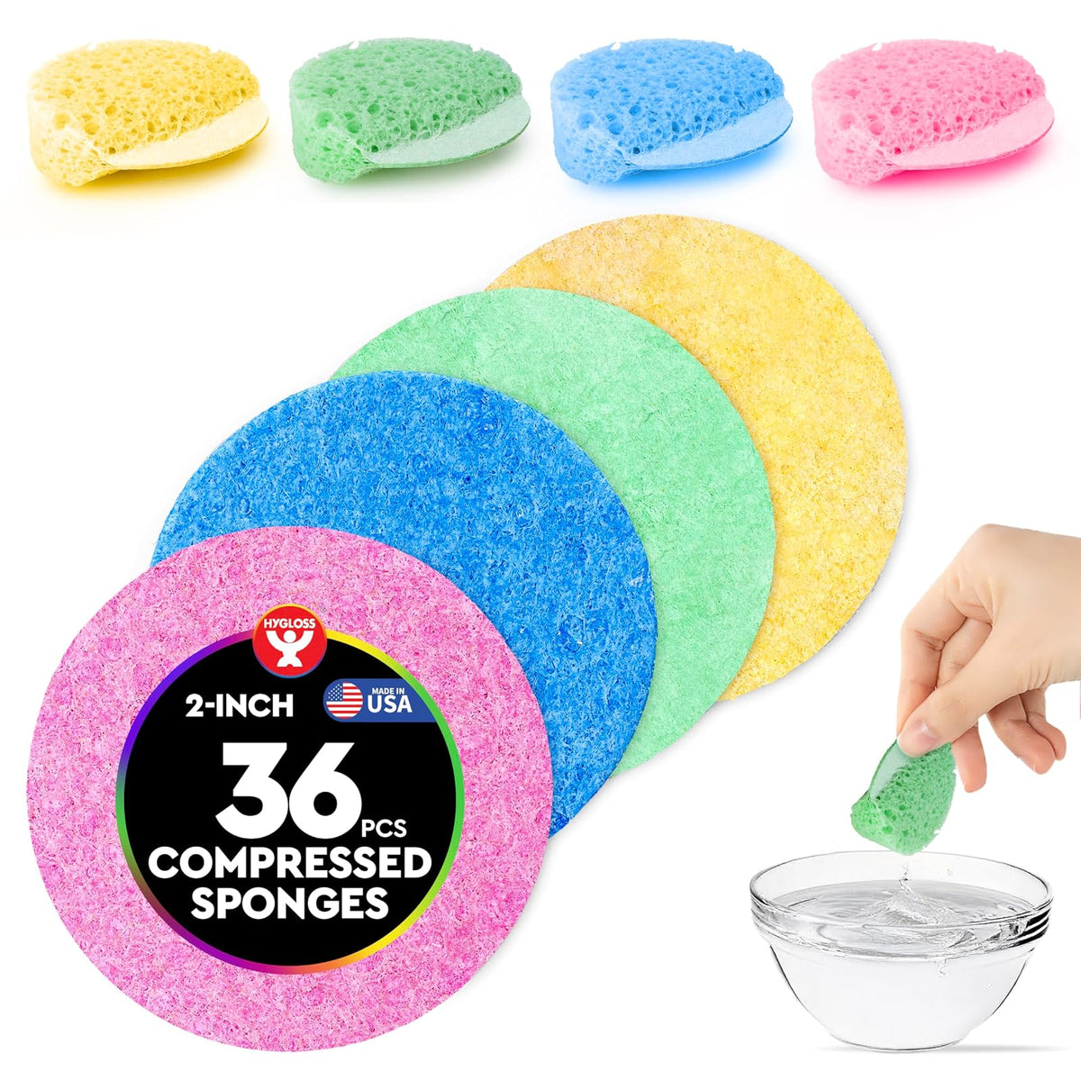 Hygloss Utility Sponge, 36 Pcs, Assorted