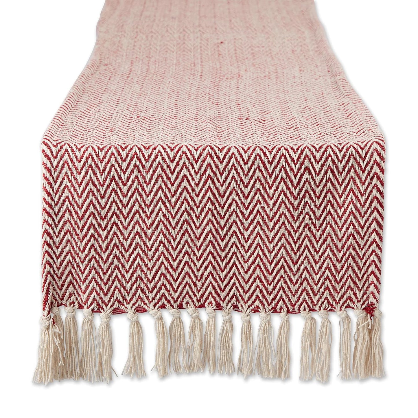 DII Design Woven Basic Tabletop Collection, Chevron Table Runner, 15x72, Barn Red