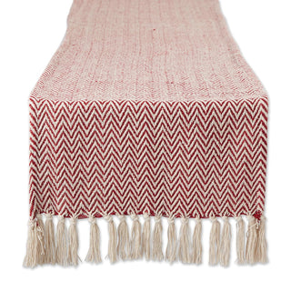 DII Design Woven Basic Tabletop Collection, Chevron Table Runner, 15x72, Barn Red