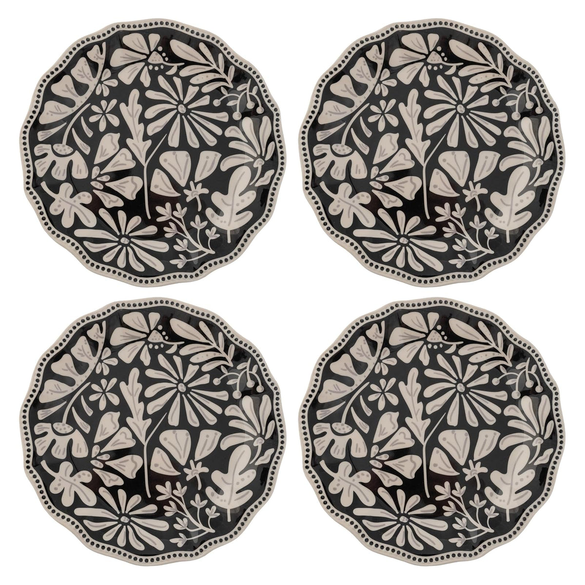 Karma Dishware Plate, Salad Plates, Dusk Floral