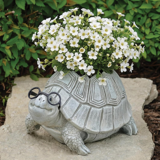 Roman Woodland Critters with Eye Glasses Novelty Planters (Turtle)