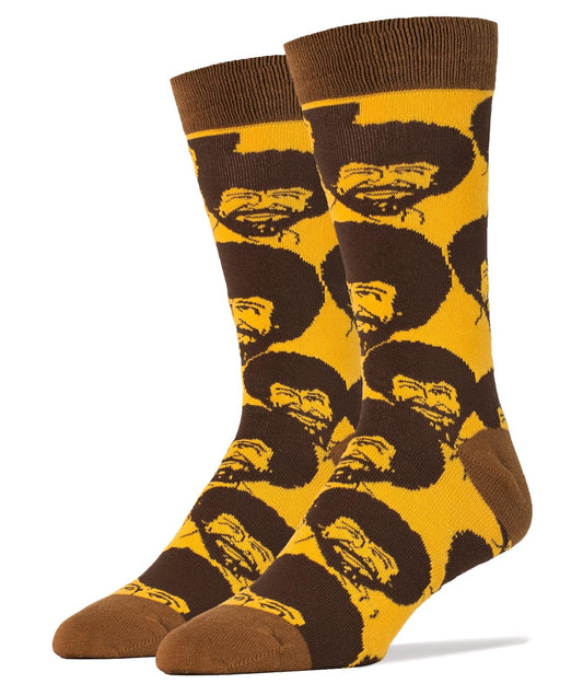 Oooh Yeah Socks Men's Novelty Crew Exclusive Socks for Bob Ross, Oooh Yeah Funny Socks, Christmas Socks, Dress Cotton Socks