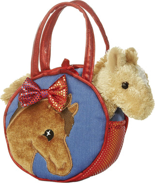 Aurora World Fancy Pals Plush Pretty Pony Pet Carrier Purse