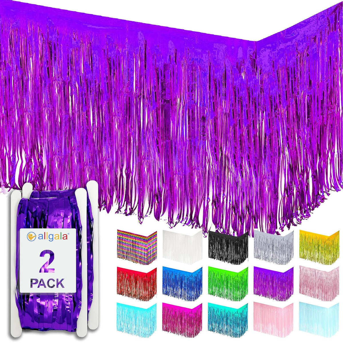 allgala Party Decoration Pack, 29x108 inches, Purple
